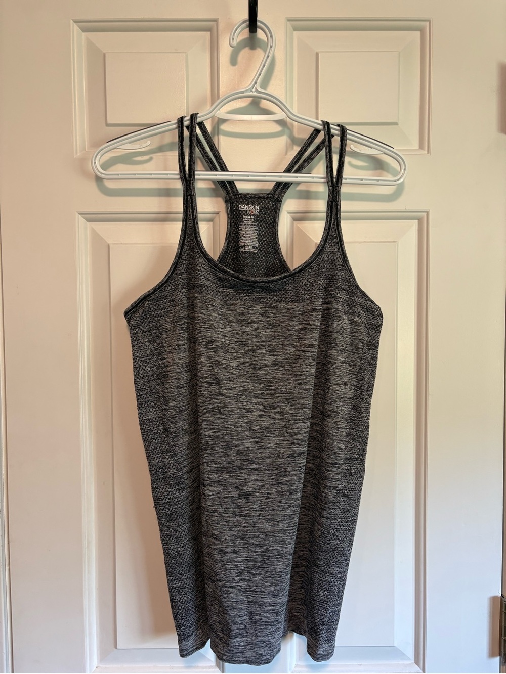 Danskin Now Heathered Charcoal Double-Strap Tank